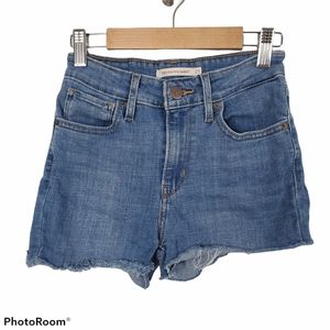*Levi's 721 High Rise Cut Off Distressed Jean Short Cottage Coastal Grunge